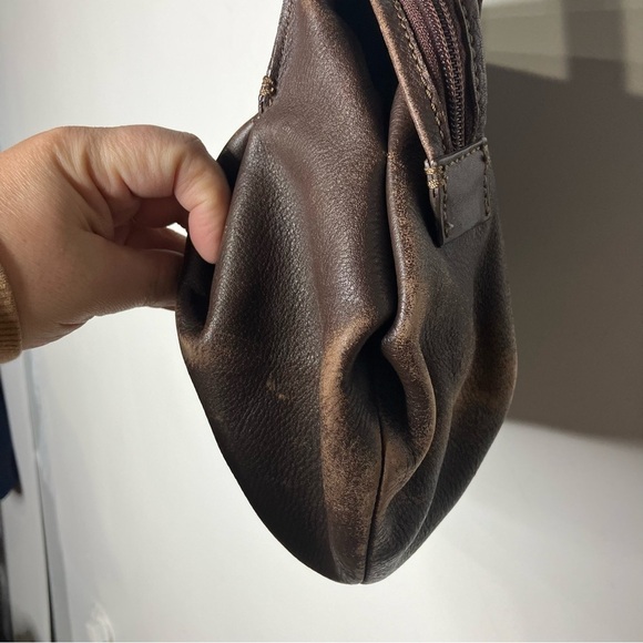 J. Jill brown leather shoulder bag medium size 12.75” x 11” - Picture 3 of 12